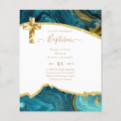 Papier BAPTISME BUDGÉTAIRE NOËL Invitation AGATE GOLD (Devant)