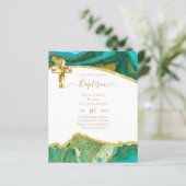 Papier BAPTISME BUDGÉTAIRE NOËL Invitation AGATE GOLD (Debout devant)