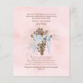 Papier BAPTISME Élégant BUDGET Invitation rose (Devant)