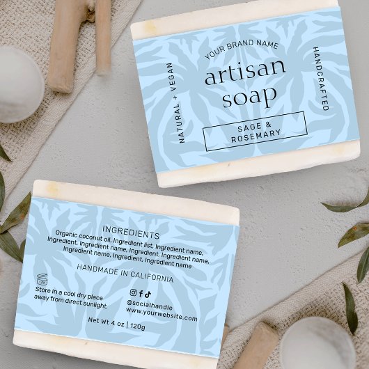 Papier Bar à savon bleu clair moderne Wrapper Bellyband É