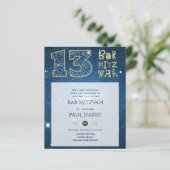 Papier BAR Bleu Galaxy moderne MITZVAH Invitations (Debout devant)