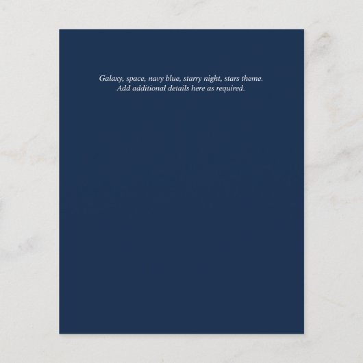 Papier BAR Bleu Galaxy moderne MITZVAH Invitations (Dos)