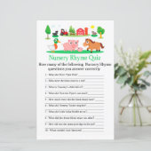 Papier Barnyard Nursery Rhyme Quiz jeu de baby shower (Debout devant)