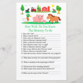 Papier Barnyard Tu connais bien le jeu de baby shower (Devant)