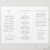 Papier Barre bleue et blanche Mitzvah Trifold Program (Dos)