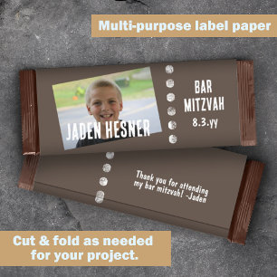 Papier Barre Brown Mitzvah Candy Bar personnalisé Wrapper