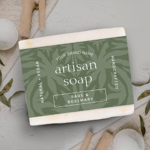 Papier Barre De Savon Vert Sage Moderne Envelopper autour