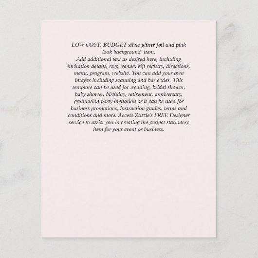 Papier BAS BUDGET Blanc Rose Jaune Fleur Mariage Inviter (Dos)