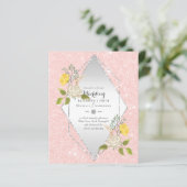 Papier BAS BUDGET Blanc Rose Jaune Fleur Mariage Inviter (Debout devant)