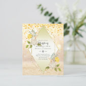 Papier BAS BUDGET Blanc Rose Jaune Fleur Mariage Inviter (Debout devant)