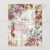 Papier BAS BUDGET Mariages Invitations ROSES Vintages (Devant)