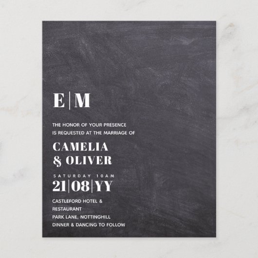 Papier BAS BUDGET Tout-en-1 moderne Gras Texte Mariage (Devant)