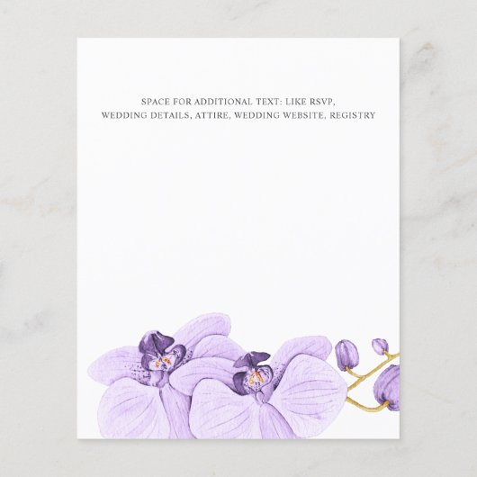 Papier BAS COÛT Orchidée violette Élégant Mariage botaniq (Dos)