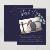 Papier BAS Merci d'empennage blanc de la marine (Devant / Derrière)