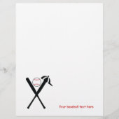 Papier Baseball croisé chauves-souris et casquette noir, (Devant)