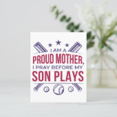 Papier Baseball Fier Mère Je Prie Avant Que Mon Fils Ne J (Debout devant)