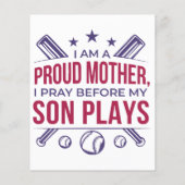 Papier Baseball Fier Mère Je Prie Avant Que Mon Fils Ne J (Dos)