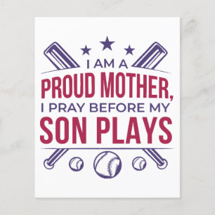 Papier Baseball Fier Mère Je Prie Avant Que Mon Fils Ne J