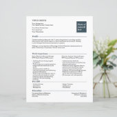 Papier Basic Resume Template Design Easy Photo Job Search (Debout devant)