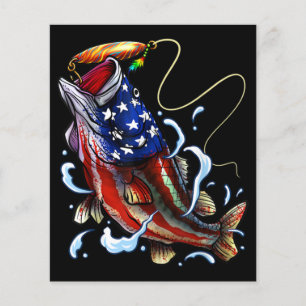 Papier Basse Pêche Poisson Drapeau américain Pêche patrio