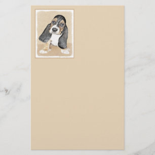Papier Basset Hound Peinture Chiot - Art Chien original