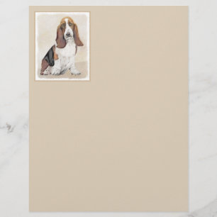 Papier Basset Hound Peinture - Cute Original Chien Art