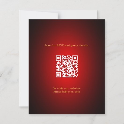 Papier Bauble en or rouge Code QR invitation Noël fête (Dos)
