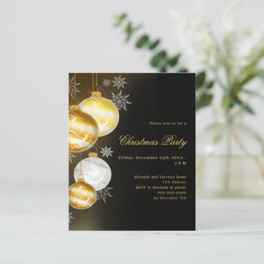 Papier Baubles d'or noir à Noël (Debout devant)