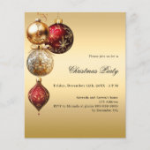 Papier Baubles d'or rouge à Noël (Devant)