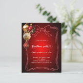 Papier Baubles or arc rouge Noël invitation (Debout devant)