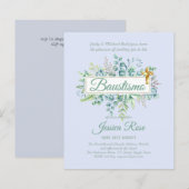 Papier Baustismo Invitation Eucalyptus BUDGET Vert (Devant / Derrière)