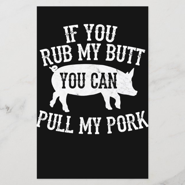 Papier BBQ | BBQ Rub My Butt Pull My Pork Smok Grilling (Devant)