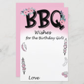 Papier BBQ Wives for the anniversaire girl game (Devant / Derrière)