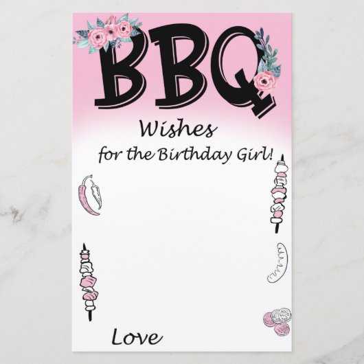 Papier BBQ Wives for the anniversaire girl game (Devant)