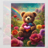 Papier Be mine Valentine Teddy 1 (Devant / Derrière)