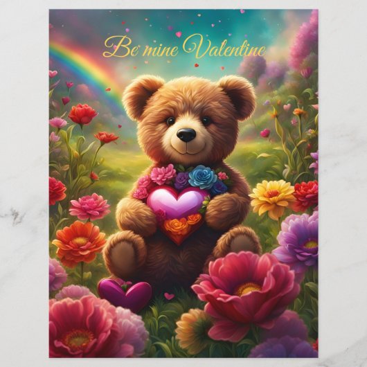 Papier Be mine Valentine Teddy 1 (Devant)