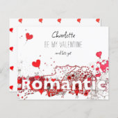 Papier Be My Valentine Citation Coeurs mignons personnali (Devant / Derrière)