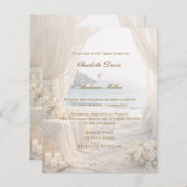 Papier Beach coastal elegant romantic wedding invitation (Devant / Derrière)