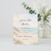Papier Beach coastal modern wedding Save the Date card (Debout devant)