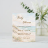 Papier Beach summer sea coastal Baby Shower invitation (Debout devant)