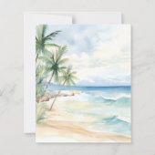 Papier Beach tropical palm destination wedding invitation (Dos)
