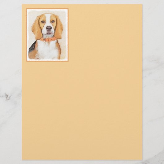 Papier Beagle Hound Dog Peinture Animal Art original (Devant)