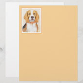 Papier Beagle Hound Dog Peinture Animal Art original (Devant / Derrière)