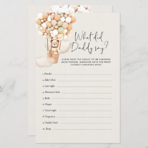 Papier Bear Baby Game - Qu'A Dit Papa ?