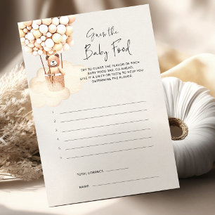 Papier Bear Baby shower Game Guess Baby Food