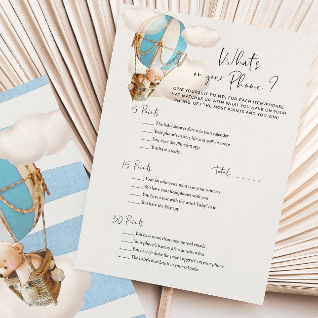 Papier Bear Baby shower Game - What's On Your Phone? (Créateur téléchargé)