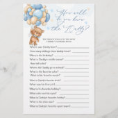 Papier Bear Baby shower Jeu Comment Bien Connaissez-Vous (Devant)