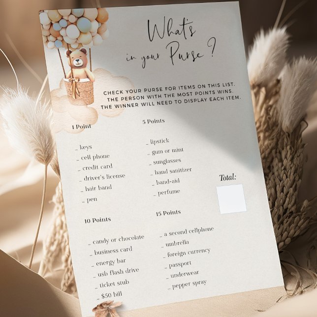 Papier Bear Baby shower Jeu Quoi Dans Votre Porte ? (Créateur téléchargé)