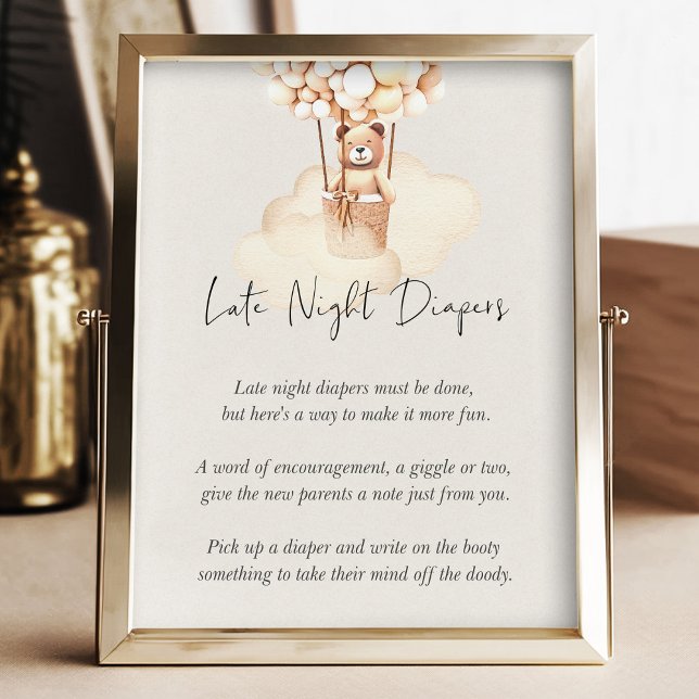 Papier Bear Baby shower Jeu tard la nuit Diapos (Créateur téléchargé)