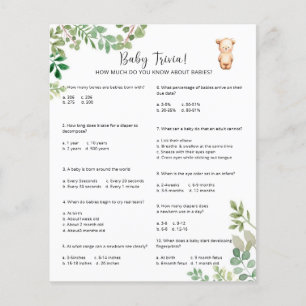 Papier Bear Baby Trivia   Jeu Baby shower